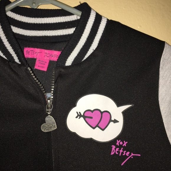 Betsey Johnson Girls B&W Varsity Jacket - Picture 4 of 4
